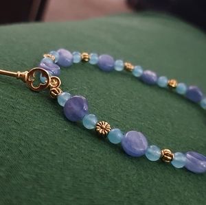 Aventurine Disk & Glass Bracelet